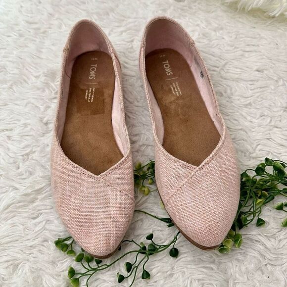 TOMS Women's Jutti Neat‎ Slip-On Comfy Ortholite Flats Almond Toe in pink sz 11 - Picture 2 of 8